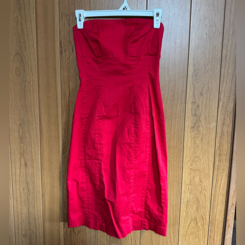 Vintage Forever 21 Cherry Red Strapless Dress